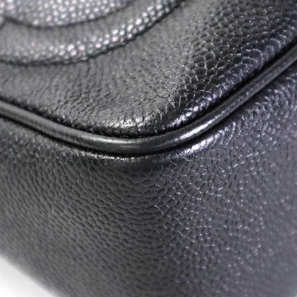Auth CHANEL Triple CC Logo Crossbody Shoulder Bag Black Leather/Goldtone - Picture 5 of 13